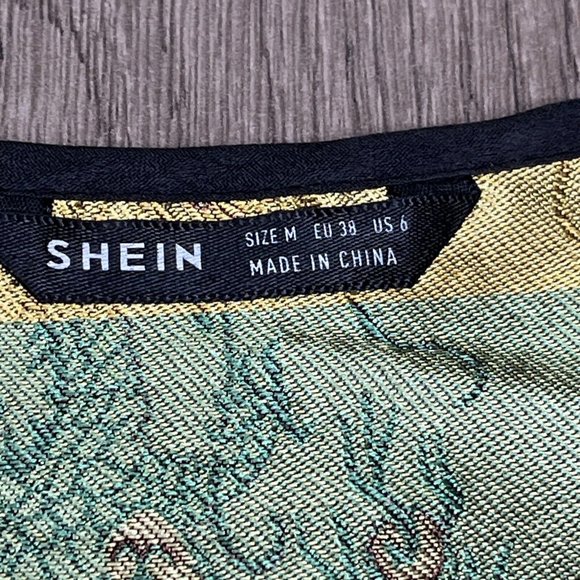 Shein Bustier Womens M Black Metalic Satin Chinese Dragons Lace Up Bra Top Tank - Picture 5 of 10